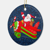 Ornament van het Santa Flying Airplane (Links)