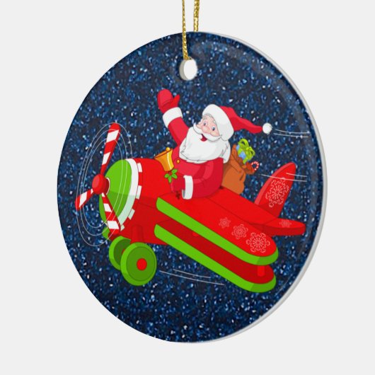 Ornament van het Santa Flying Airplane (Links)