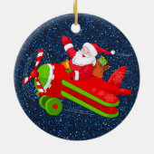 Ornament van het Santa Flying Airplane (Achterkant)