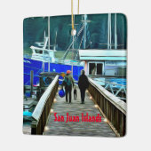 Ornament van honden en boaters op de San Juan-eila (Links)