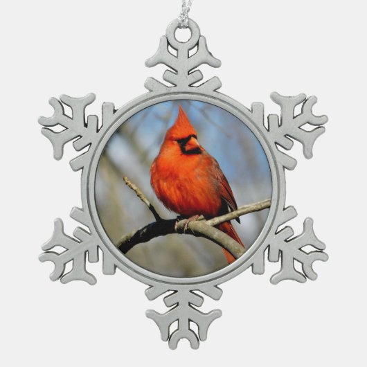 Ornament van kardinaal Crest Snowflake (Voorkant)