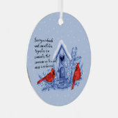 Ornament van kardinalen en sneeuwvlokken (Voorkant Rechts)