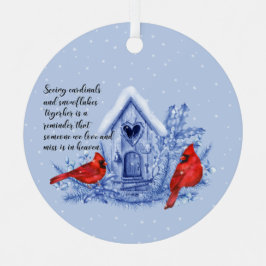 Ornament van kardinalen en sneeuwvlokken