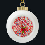 Ornament van keramische keramiek, snoepriet<br><div class="desc">Keramische kerstbal versiering decorate je mooie kerstboom met een soort aangepast versieringsmiddel. Iets voor iedereen,  Maria lurdis afonso,  https://www.zazzle.com/succeedinbeautybarb</div>