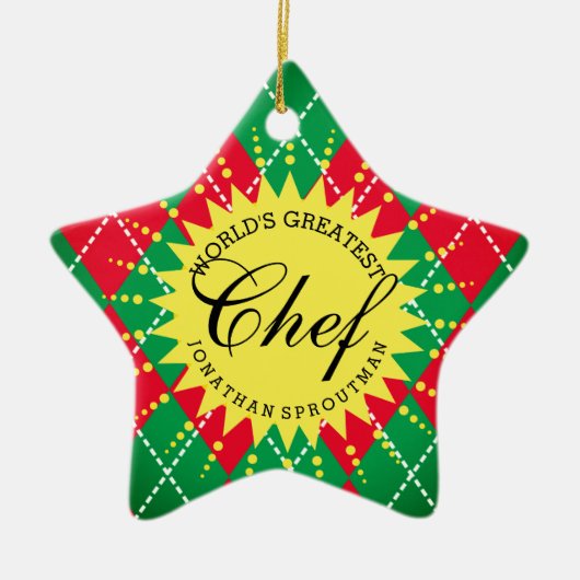 Ornament van Kerstmis van de Chef-kok van werelden (Voorkant)