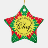 Ornament van Kerstmis van de Chef-kok van werelden (Achterkant)