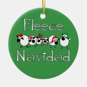 Ornament van Kerstmis van Navidad van de vacht het