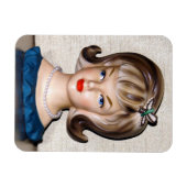 Ornament van  Lady Head Vase Butterfly Hair Magneet (Horizontaal)