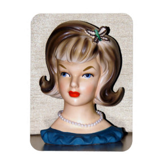 Ornament van  Lady Head Vase Butterfly Hair Magneet