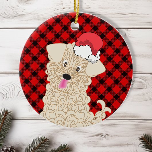 Ornament van Maltipoo met kerstpuppy Pet