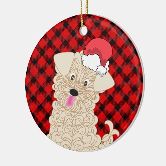 Ornament van Maltipoo met kerstpuppy Pet (Links)