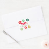 Ornament van Merry Kerstparty Snowflakes Vierkante Sticker (Envelop)
