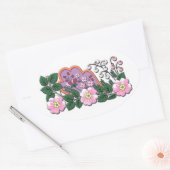Ornament van middeleeuwse bloemen ovale sticker (Envelop)