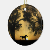 Ornament van mooie paarden en zonnepannen (Links)