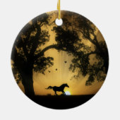 Ornament van mooie paarden en zonnepannen (Achterkant)