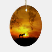 Ornament van mooie paarden en zonnepannen (Rechts)