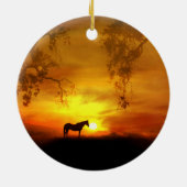 Ornament van mooie paarden en zonnepannen (Achterkant)