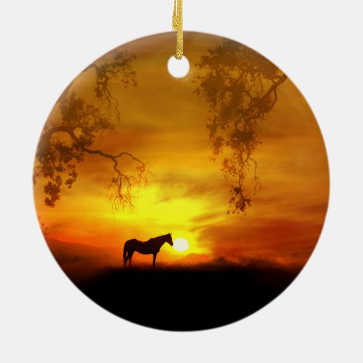 Ornament van mooie paarden en zonnepannen (Achterkant)