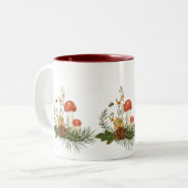 Ornament van navelbladeren tweekleurige koffiemok (Voorkant links)