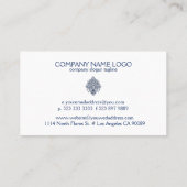 Ornament van Navy-Blue Paisley Lace Visitekaartje (Achterkant)