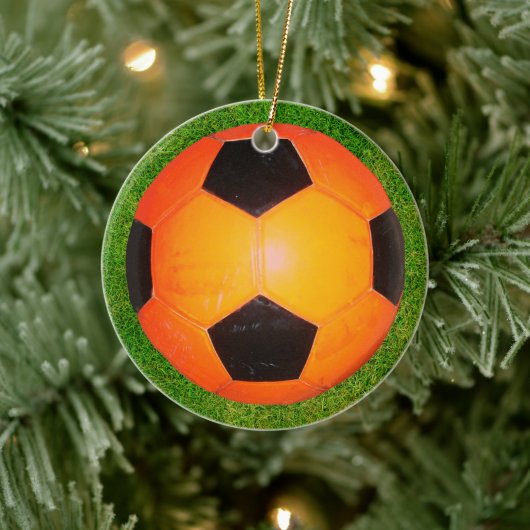 Ornament van Oranje en zwart Voetbal (Boom)