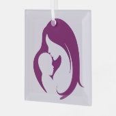 Ornament van paars  van moeder en kind (Voorkant links)