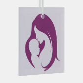 Ornament van paars  van moeder en kind (Voorkant Rechts)