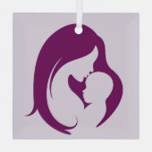 Ornament van paars  van moeder en kind (Achterkant)