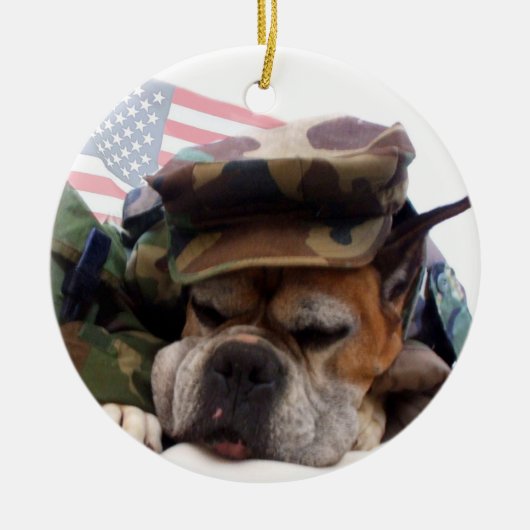 Ornament van patriottische boxer-honden (Voorkant)