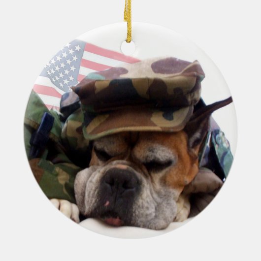 Ornament van patriottische boxer-honden (Achterkant)
