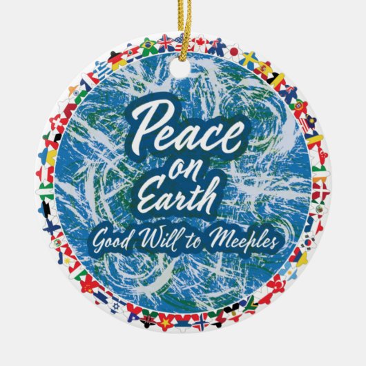 Ornament van Peace on Earth Meeples (Voorkant)