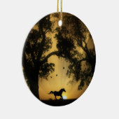 Ornament van prachtige paarden en eikenbomen (Rechts)