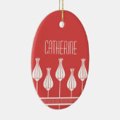 Ornament van Red Art Deco Floral Oval (Rechts)