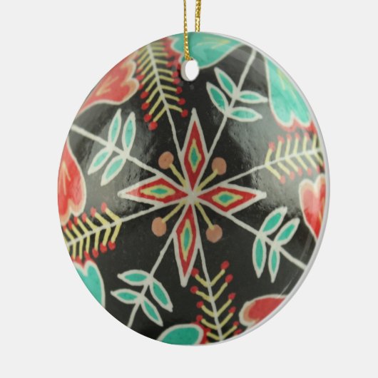 Ornament van rode en groene bloemen (Links)