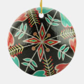 Ornament van rode en groene bloemen (Achterkant)