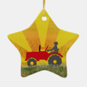 Ornament van rode of groene trekkers (Achterkant)