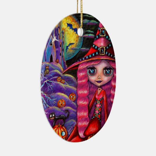 Ornament van roze halloween heks (Rechts)