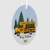 Ornament van schoolbus- en leerschool (voorkant)
