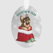 Ornament van Shepherd Puppy Dog Gift Surprise (achterkant)