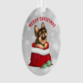 Ornament van Shepherd Puppy Dog Gift Surprise (voorkant)