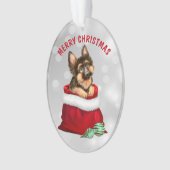 Ornament van Shepherd Puppy Dog Gift Surprise (voorkant)