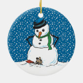 Ornament van Snowman en Muis (Achterkant)