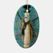 Ornament van snowman, van hout (Rechts)