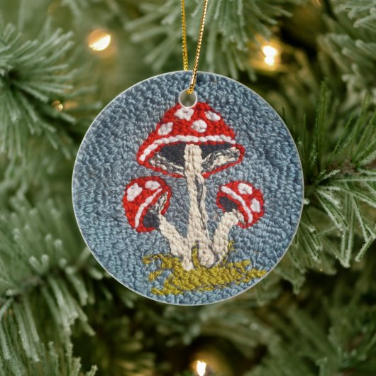 ornament van tapijthaakpaddenstoelen (Boom)