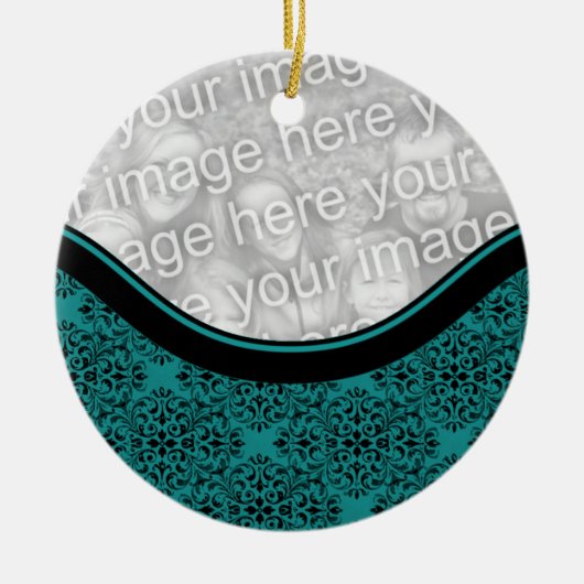 Ornament van verfijnd holiday Damask Circle (Voorkant)