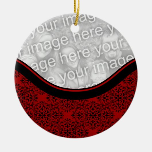 Ornament van verfijnd holiday Damask Circle (Voorkant)