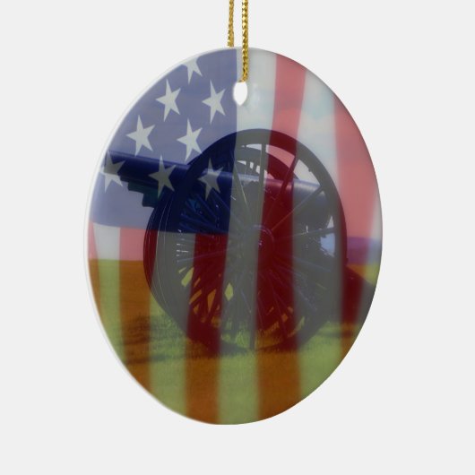 Ornament van vlag en kanon (Rechts)