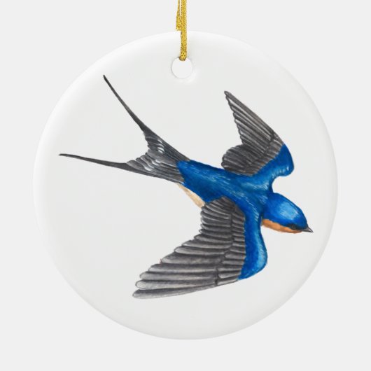 Ornament van Vliegende Barn Swallow (Achterkant)