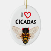 Ornament van whimsical "I Love Cicadas" (Rechts)