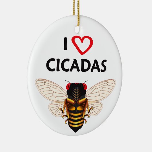 Ornament van whimsical "I Love Cicadas" (Rechts)